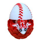 Miniature 2.5" Baseball-inspired Egg and Dragon