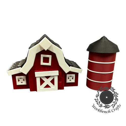 Barn, Silo and 4 animals Workbench Crafts