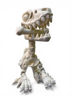 White PLA dragon sculpture on a white background