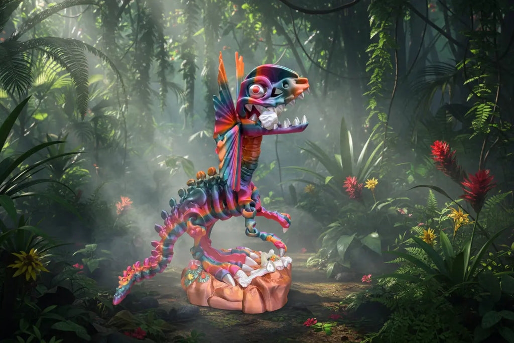 Skeleton Dilophosaurus with Stand Workbench Crafts