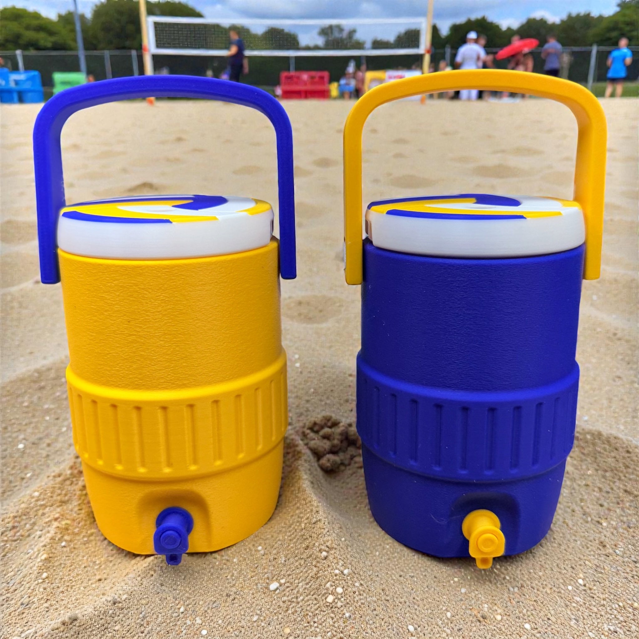 Volleyball themed cooler-style can holder for 12oz soda Cans
