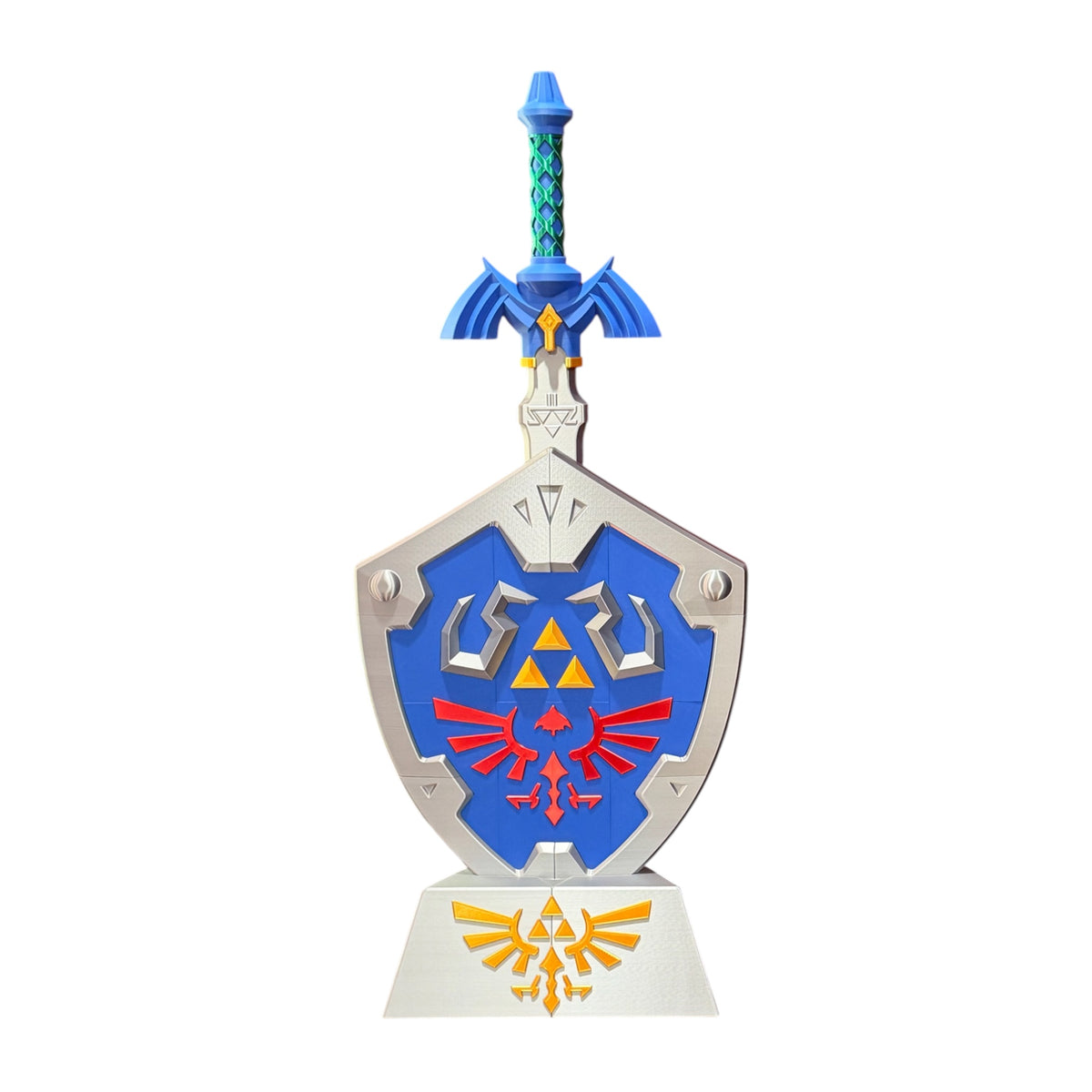 Zelda Master Sword and Shield Display Stand - Zelda Cosplay Prop Kit